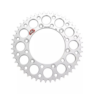 Фото Звезда задняя алюминиевая серебристая 520-48T Renthal, Suzuki RMZ450 05-25, RMZ250 07-25, RM250 81-12, RM125 81-12