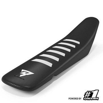 Фото Чехол сидения ONEGRIPPER MR74 V2 Ribbed, чёрный с белыми полосами (универсальный)