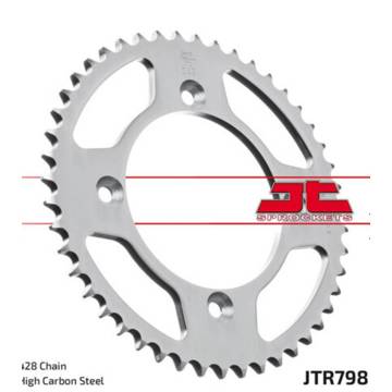 Фото Звезда задняя алюминиевая, 428-49T, серебро JT, Yamaha YZ85 02-25, Suzuki RM85 13-25
