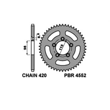 Фото Звезда задняя, алюминиевая серебристая 420-48T PBR, KTM SX65 02-24, Husqvarna TC65 17-24, GasGas MC65 21-24