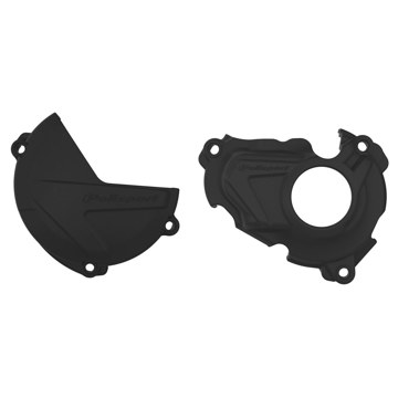 Фото Комплект защиты крышки зажигания и сцепления POLISPORT, чёрный, YZF250 19-22, WRF250 20-22