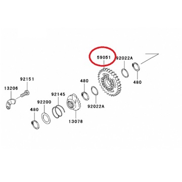 Фото Шестерня кикстартера 28T (OEM) Kawasaki KX250F 04-12, Suzuki RMZ250 04-06