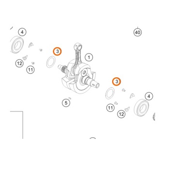Фото Упорная шайба подшипников коленвала 32X0,1 (OEM) KTM SX250-350 12-.., EXC-F250-350 12-..