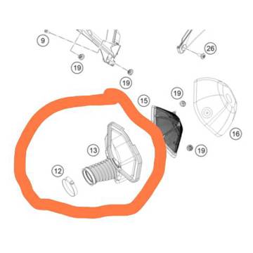Фото Впускная коробка воздушного фильтра (OEM) KTM SXF250-350 25-26, HSQ FC250-350 25-26