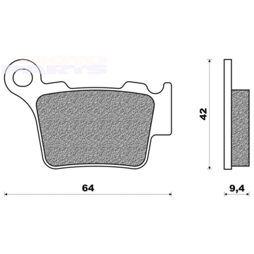 Фото Тормозные колодки BRAKING CM44, задние - SX/F125-450 04-, TC/TE/FC/FE125-450 14-, SX/TC85 21-, MC/MCF/EC/ECF85-500 21-