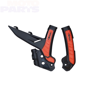 Фото Защита рамы RTECH, чёрная/оранжевая, SX(F)125-450 23-25, EXC(F) 24-25