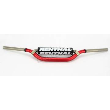 Фото Руль RENTHAL TwinWall (RC/Honda/Kawasaki), красный, Д28.6мм (с чёрным польстером)