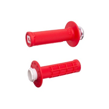 Фото Резиновые ручки, прикручиваемые ODI Micro-X Half-Waffle, красные (Lock-On V2)