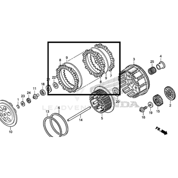 Фото Комплект фрикционных и стальных дисков сцепления (OEM) Honda CRF450R 11-16