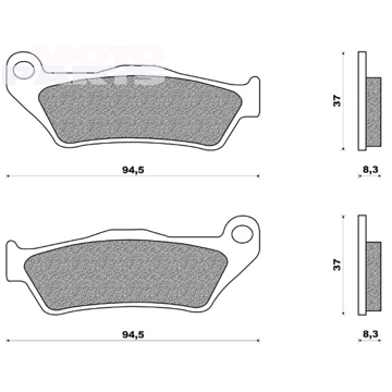 Фото Тормозные колодки BRAKING CM46, передние - SX/F 125-525 99-, TC/TE/FC/FE125-450 14-, MC/MCF/EC/ECF125-500 21-