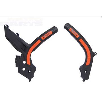 Фото Защита рамы RTECH, чёрная/оранжевая, SX(F)125-450 19-22, EXC(F) 20-23