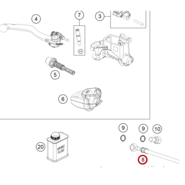Фото Передний тормозной шланг KTM (OEM), GASGAS Braktec 23-25