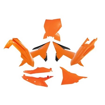 Фото Комплект пластика RTECH, оранжевый неон/чёрный, SX(F)125-450 25-26 (Factory щиток номера)